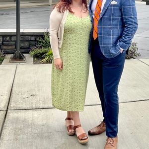 BP light green midi dress with paisley pattern - size XL